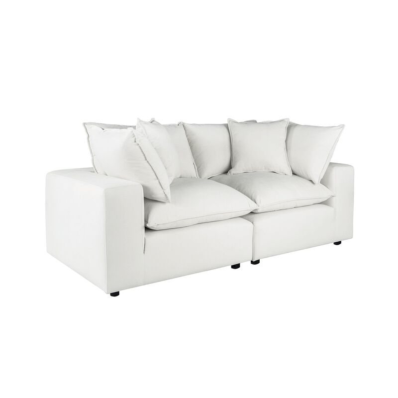 Cali 80" Pearl Performance Fabric Modular Loveseat - TOV Furniture image number 0