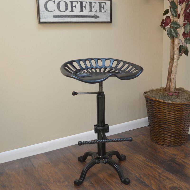 Carolina Living Adjustable Tractor Seat Barstool - Black