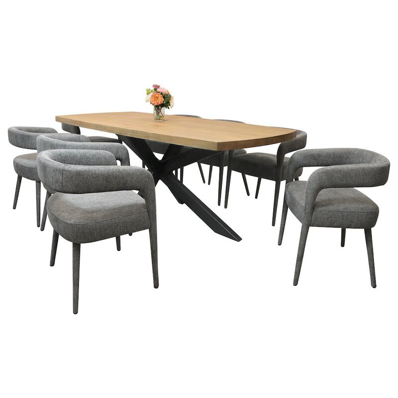 Logan 82 Dining Table with 4 sets of Galway Grey Side Chairs
