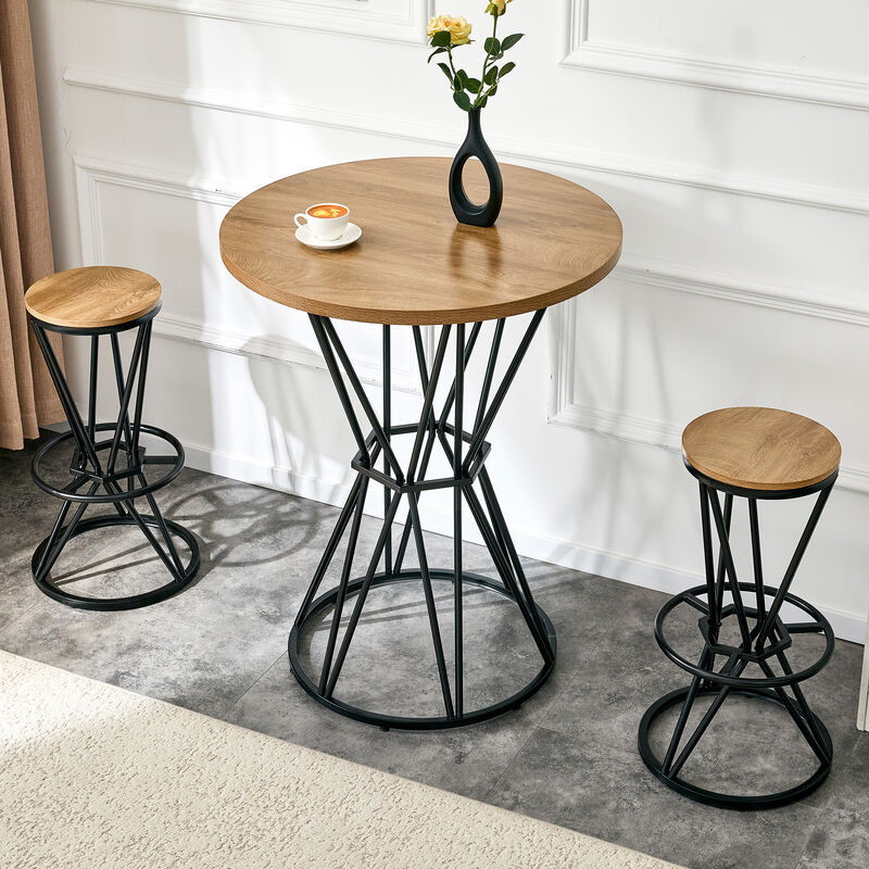 Whisen 31.5" Bar Set, 3-Piece MDF Metal Industrial Style for Home Kitchen image number 1