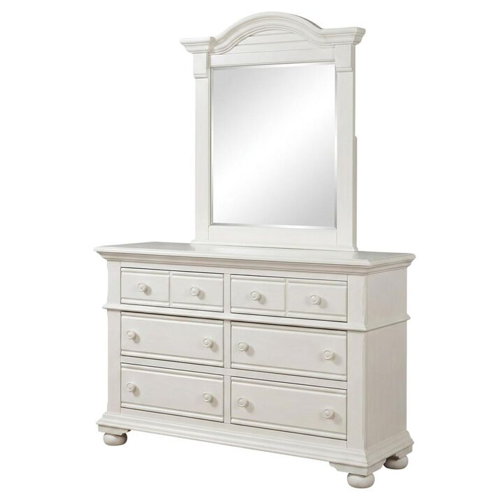 American Woodcrafters Cottage Traditions Double Dresser with Mirror - White Cottage