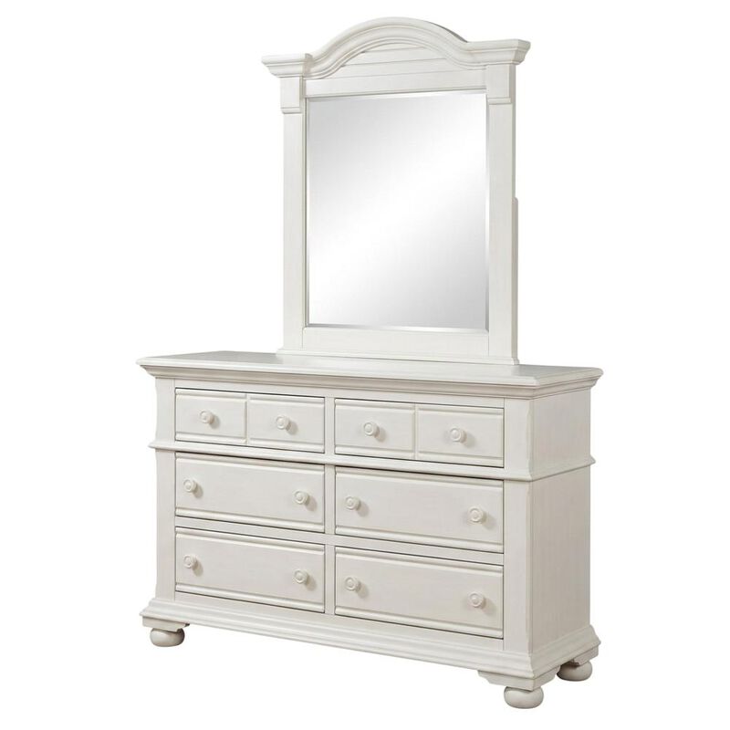 American Woodcrafters Cottage Traditions Double Dresser with Mirror - White Cottage image number 0