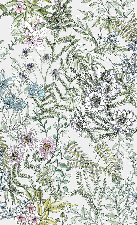 Full Bloom Off White Floral Wallpaper