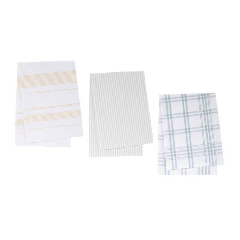Set of 3 Cotton Tea Towels for Cleaning and Drying Dishes