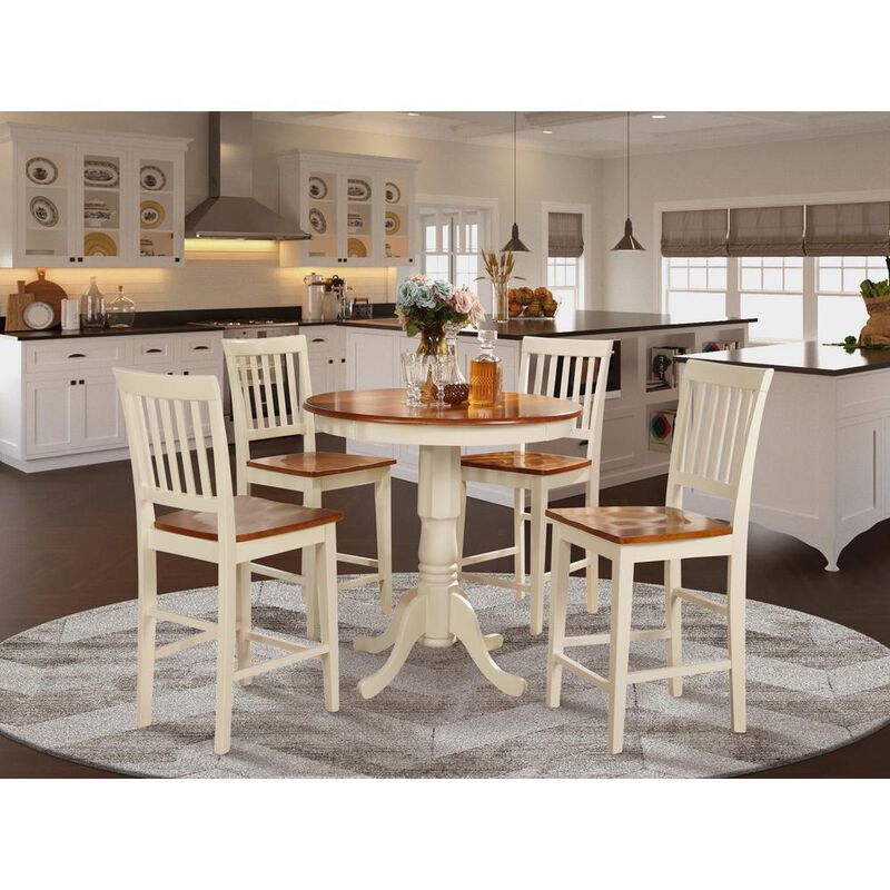 5 Pc counter height Dining set-high Table and 4 Kitchen Chairs