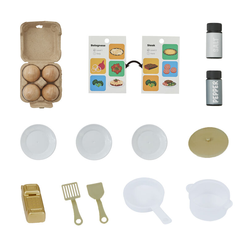 Teamson Kids Little Chef Memphis Play Kitchen with 16 Accessories, Gray/Gold image number 3