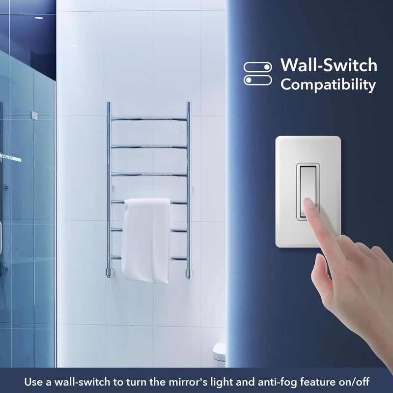 Jonathan Y Anti-Fog Aluminum Back Lit Tri Color Led Bathroom Vanity Mirror