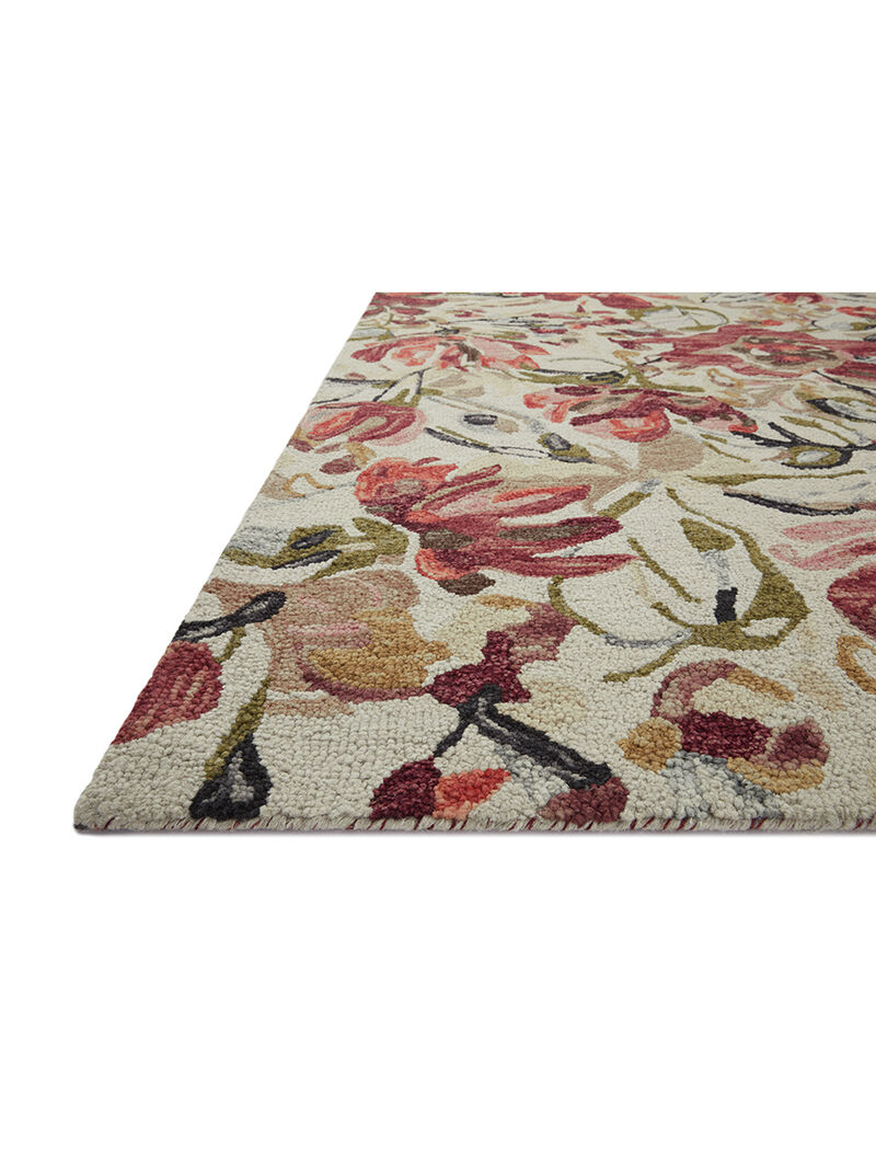 Bella BLM01 Ivory/Raspberry 18" x 18" Sample Rug