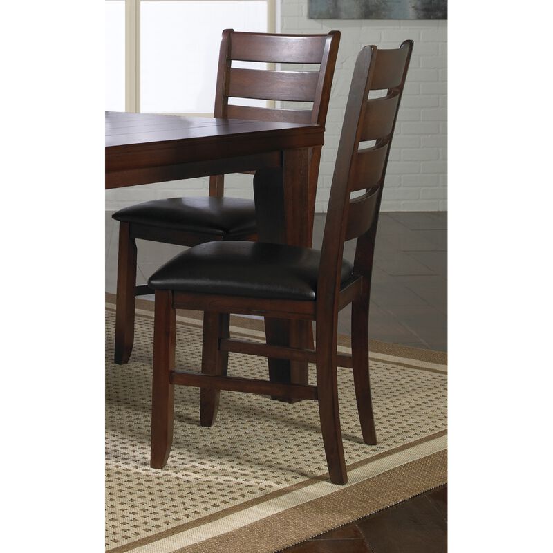 Contemporary Dining Chairs Set of 2  Solid Wood Faux Leather Cushion Side Chairs Kitchen Dining Room Furniture image number 3