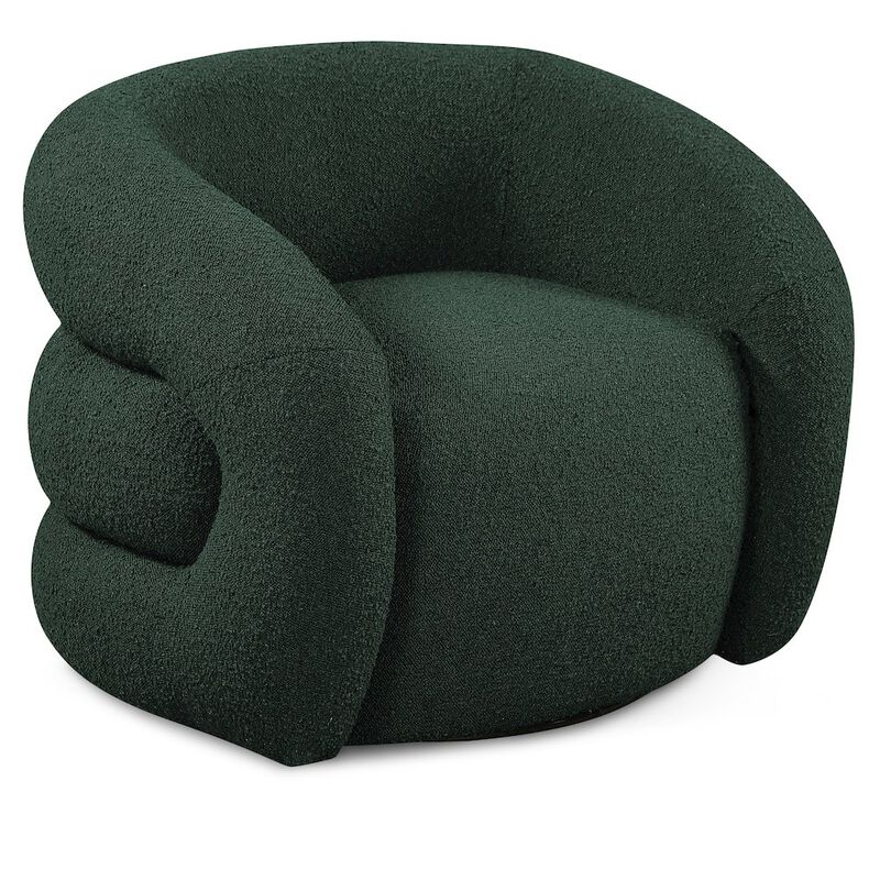 Meridian Furniture Roxbury Green Boucle Fabric Swivel Accent Chair