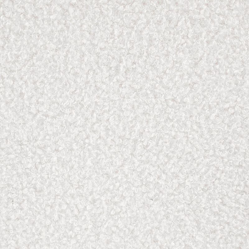 Aia 18 Inch Storage Ottoman, White Faux Sheepskin, Round Rubberwood Feet - Benzara