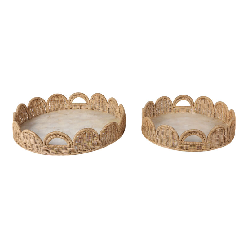 S/2 Capiz Woven Scallop Tray image number 3