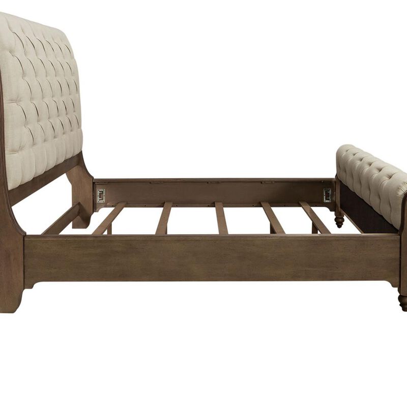 Liberty Furniture Americana Farmhouse Queen Sleigh Bed in Dusty Taupe image number 3