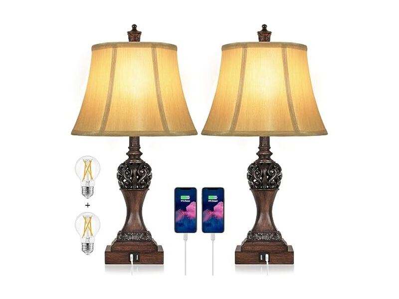 Dimmable Touch Control LED Traditional Home Decor Lamps Set Of 2 For Living Room image number 0