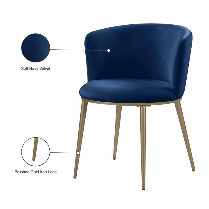 Meridian Furniture Skylar Navy Velvet Dining Chair, Set of 2