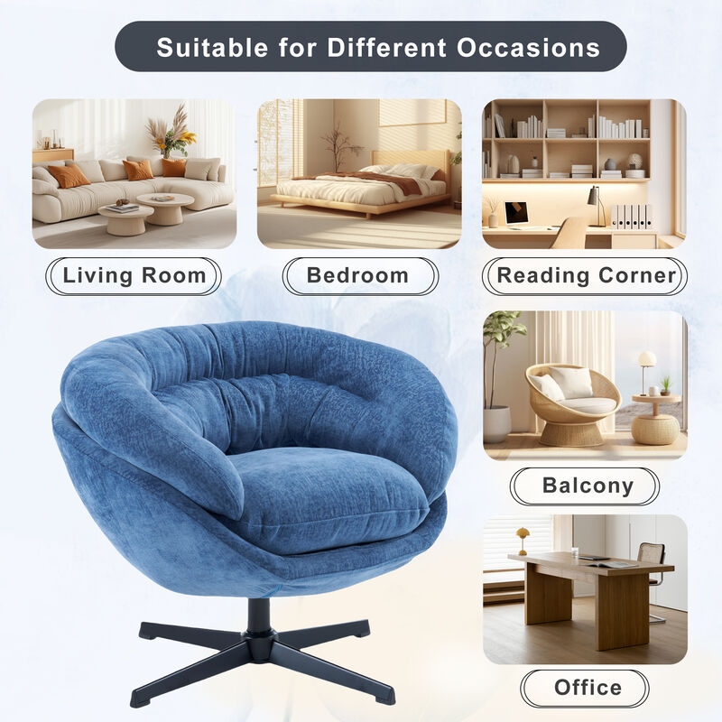 Merax Chenille Upholstered 360&deg; Swivel Accent Chair