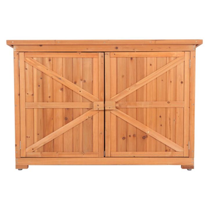 Double Door Outdoor Storage Cabinet Weather-Resistant Garden Shed for Yard & Patio Organization