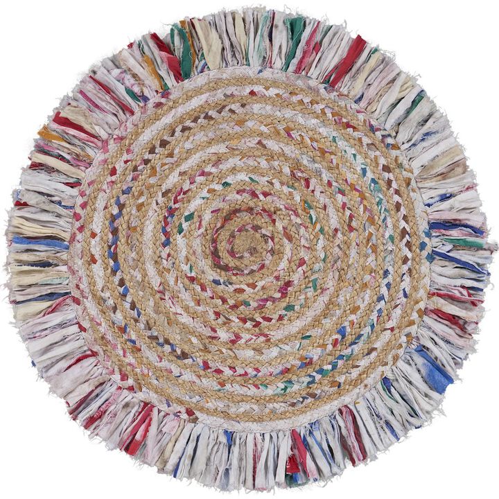LR Home Boutique Jute Cotton Blend Area Rug Indoor