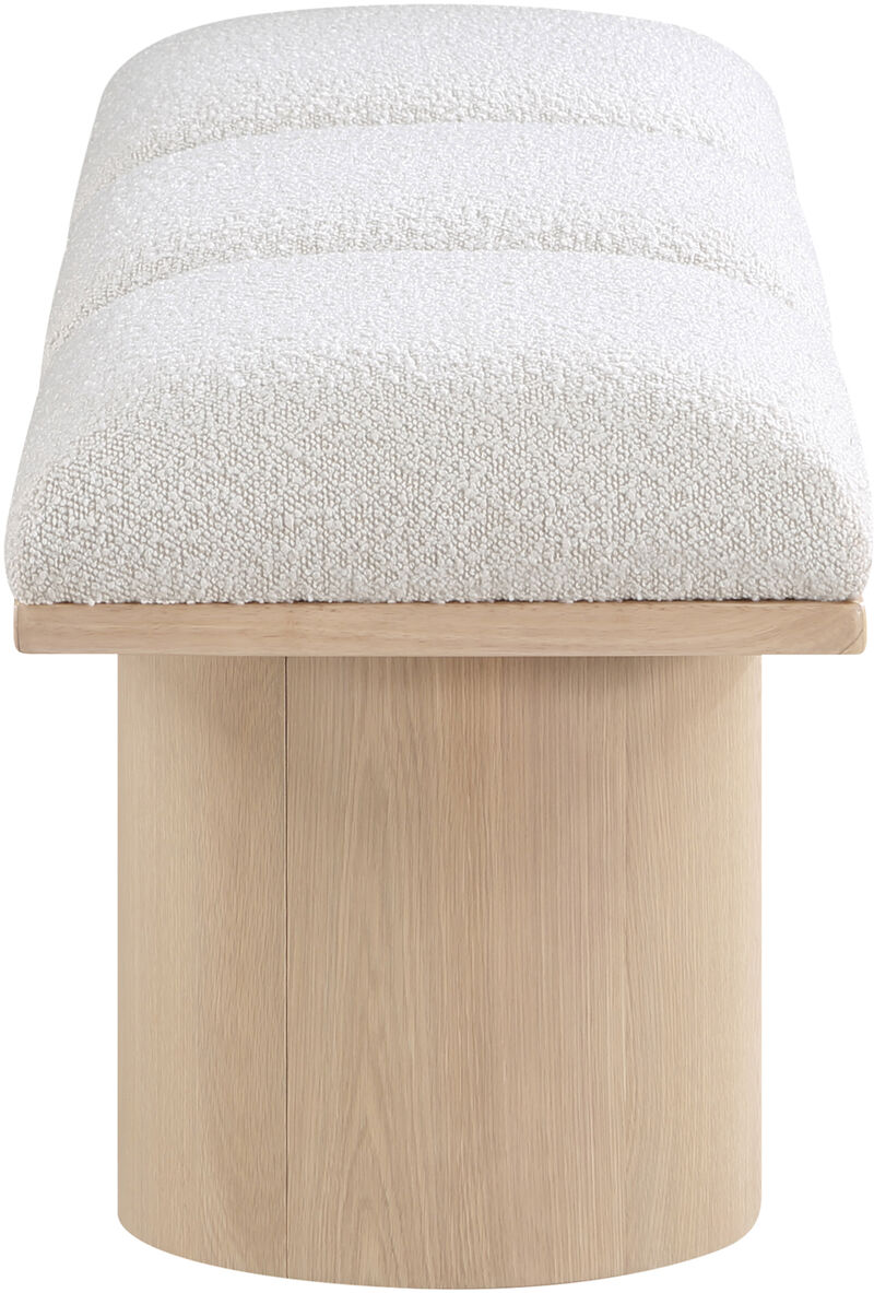 Meridian Furniture Pavilion Cream Boucle Fabric Bench
