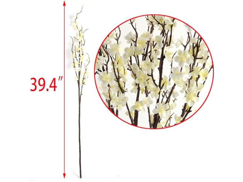 5 Pack White Artificial Greenery Stems Wedding Centerpiece Decor image number 2