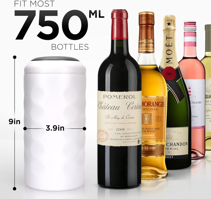 UMIEN | Premium Double Walled Wine Bottle Chiller | 750 mL Vacuum Insulated Wine Cooler