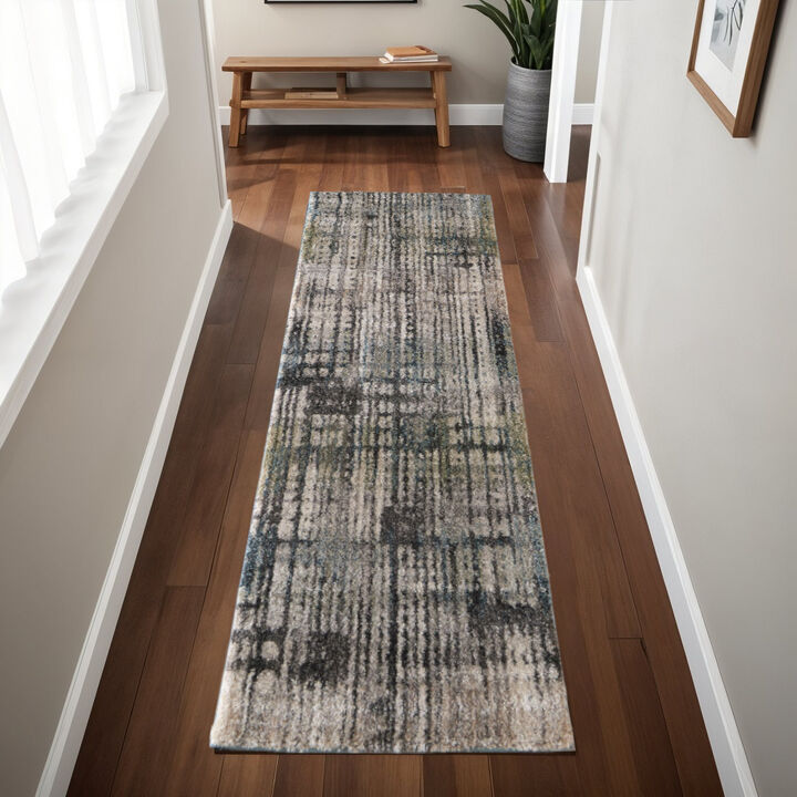HomeRoots Abstract Distressed Runner Rug