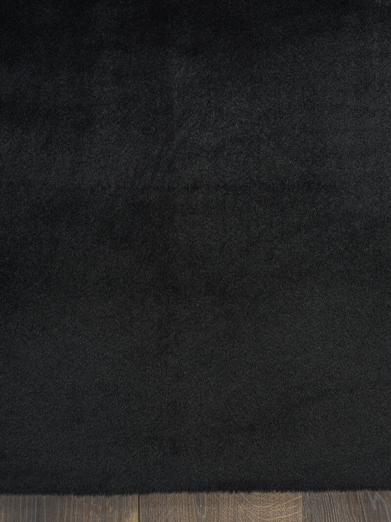 Soft Plush Rabbit Fur SFF01 Black 5' x 7' Rug