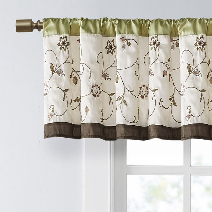 Gracie Mills Rogelio Floral Embroidered Window Valance