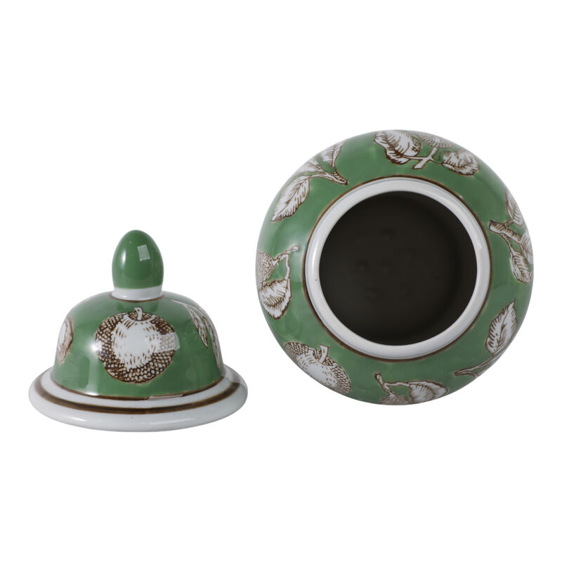 10x6" Pears & Twigs Temple Jar, Green/brown image number 5