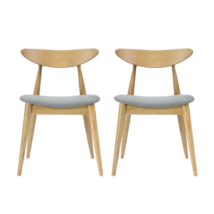 Hoso Dining Chair Set of 2, Curved, Padded