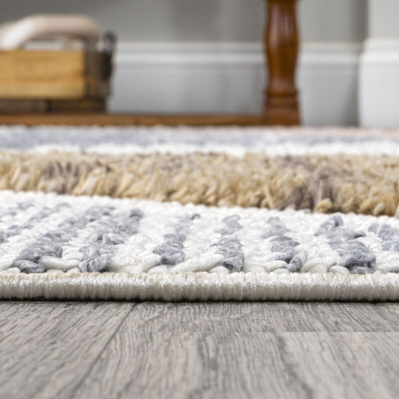 Aileen Geometric Scandi Colorblock Carved Area Rug