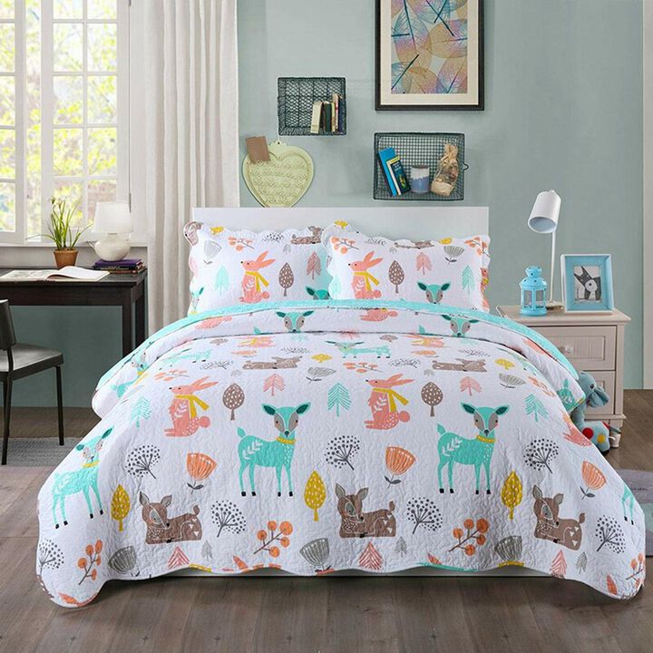 MarCielo Kids Cotton Quilt Bedspread Set.
