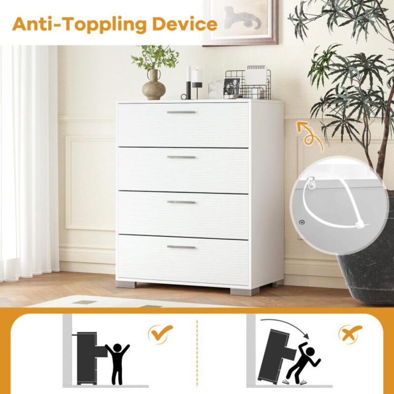 Hivvago 4 Drawer Storage Cabinet with Metal Legs Handles with Anti-Toppling Devices