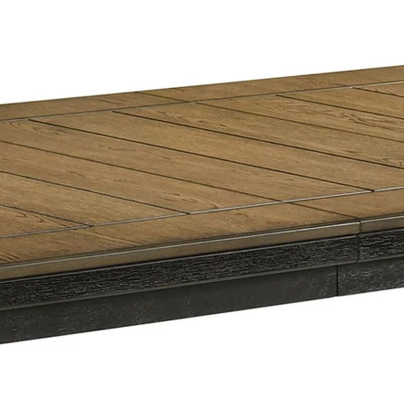 Woodlands 64-82 Inch Dining Table, Extendable, Rectangular Top, Brown