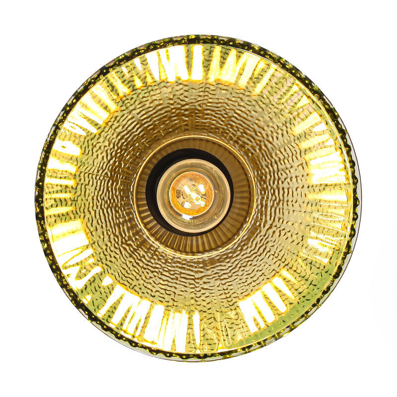 7.5 in. 1-Light Brass Glass Classic Chandelier