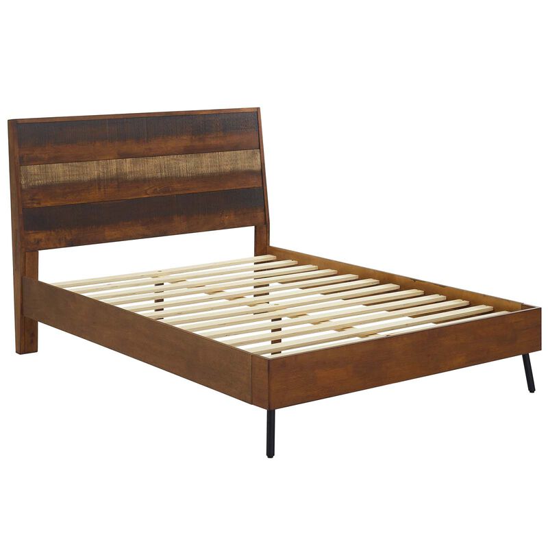 Modway - Arwen Queen Rustic Wood Bed Walnut image number 2