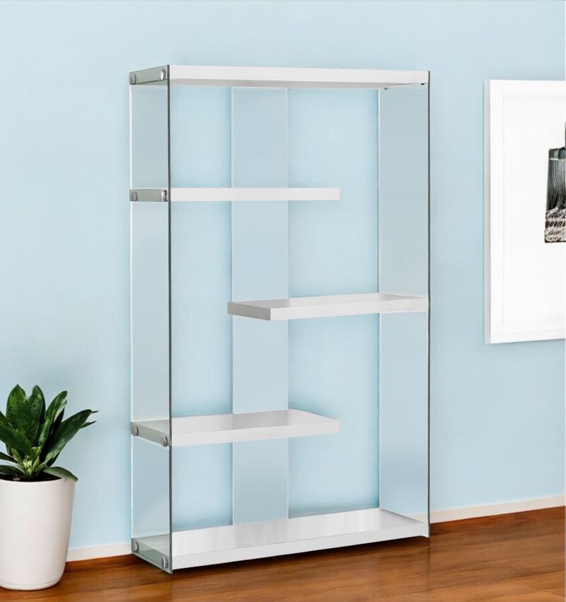 Four-Tier Etagere Bookcase with Open Shelves for Storage and Display image number 1