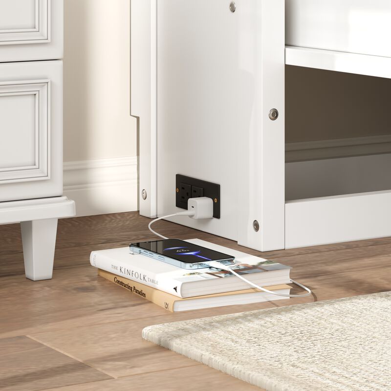 Whisen Twin Size Murphy Bed with Charging Station and a Drawer