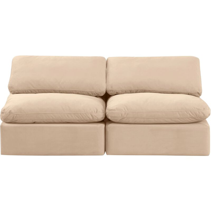 Meridian Furniture Indulge Beige Velvet Modular Sofa