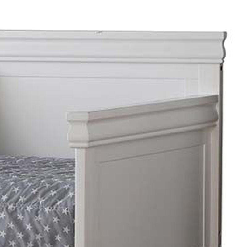 Piya Transitional Wooden Day Bed with Beveled Edges, White image number 1