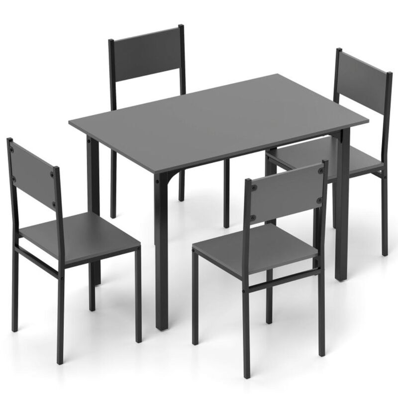 Hivvago 5 Piece Dining Table Set Industrial Style Kitchen Table and Chairs for 4