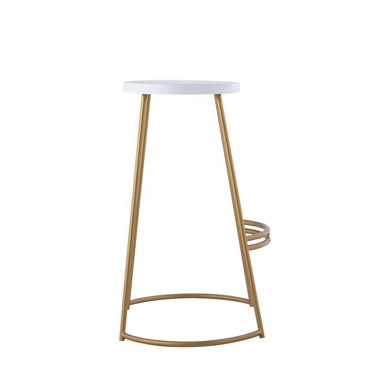 Hula 28.75" Modern Designer Iron Curved Backless Bar Stool