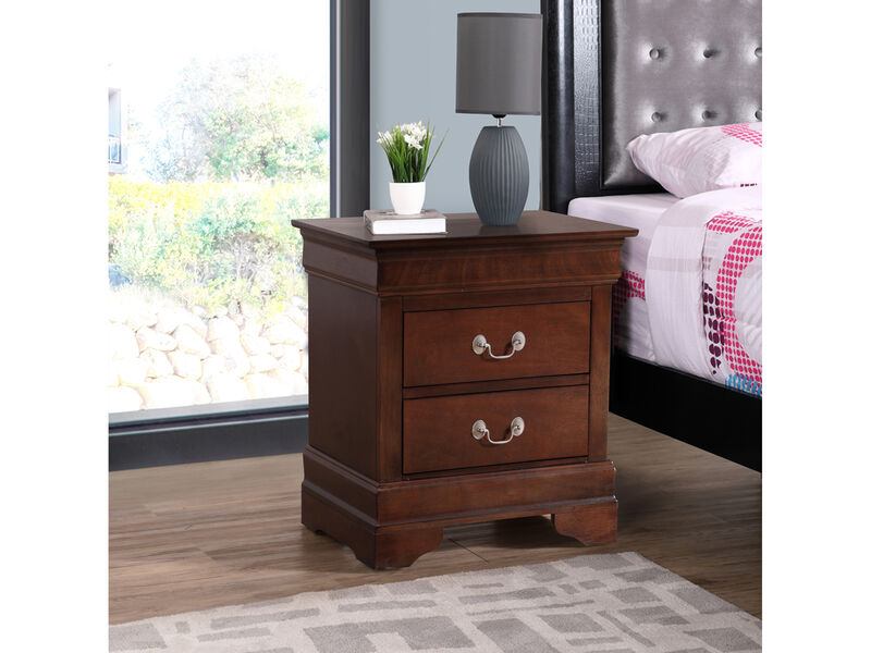 Louis Philippe 2-Drawer Nightstand (24 in. H X 22 in. W X 16 in. D)