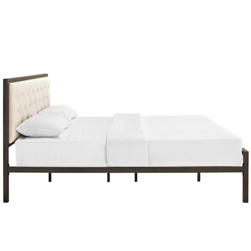 Mia Upholstered Tufted Platform Bed image number 2