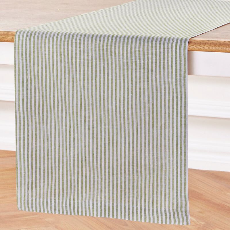 Christmas Linen Table Runner - Narrow Stripe, Solino Home