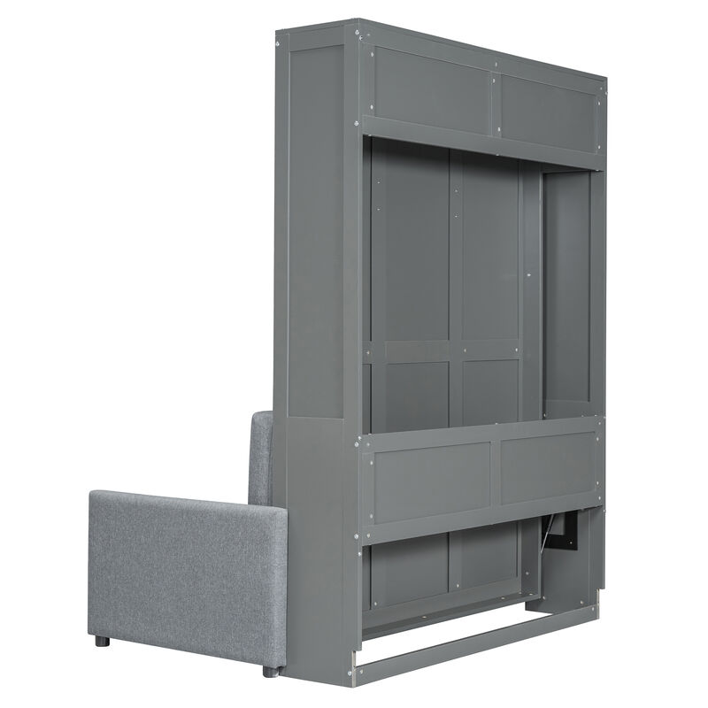 Whisen Clever Design Full Size Murphy Bed, Folded into a Sofa with Cushion