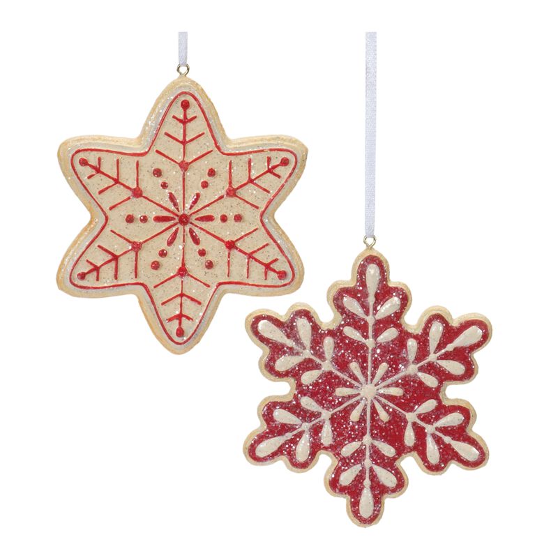 Gingerbread Snowflake Christmas Ornament for Holiday Tree Decoration (Set of 12)