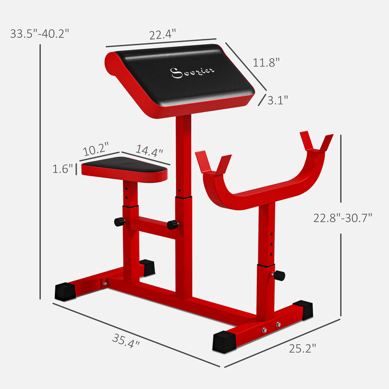 Hivvago Adjustable Preacher Curl Bench for Biceps, Isolated Arm Training Station, 265 lb Capacity image number 2