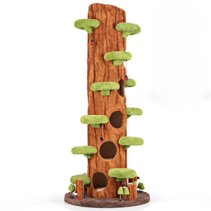 Multi Functional Cat Tree with Private Condos and Scratching Posts for Indoor Cats