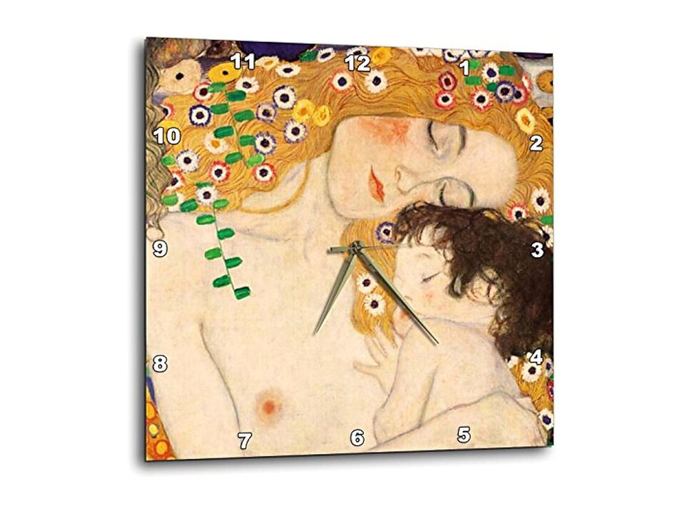 Mother Child Gustav Klimt Detail Three Wall Clock 13 Inch Home Decor
